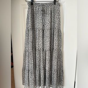 Aerie Gray Leopard Maxi Skirt